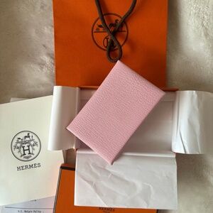 Hermes Calvi Card Holder Rose Sakura